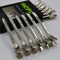 12 Pcs Metal Duckbill Hair Clips for Hair Sectioning Alligator Hair Clips for Styling Dividing Duck Bill Clips with Anti-Slip Holes Salon Barber Styling Tools