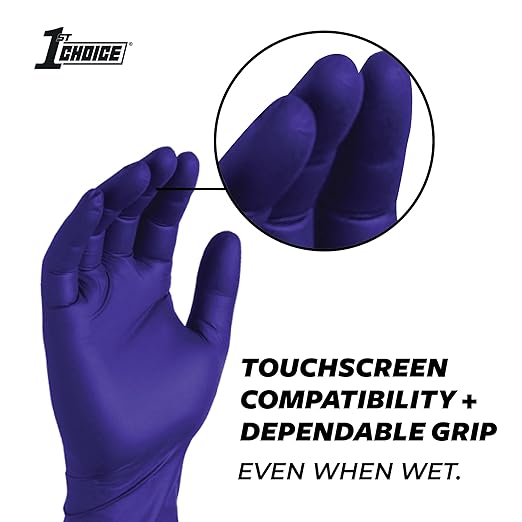1st Choice Indigo Nitrile Disposable Exam Gloves, 3 Mil, Case of 1000, M