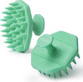 Silicone Scalp Scrubber - Massage Shampoo Brush, Soft Bristles for Hair Growth & Dandruff Removal - Ergonomic Design, Wet & Dry Use, Deep Cleansing Scalp Exfoliator for All Hair Types - Green