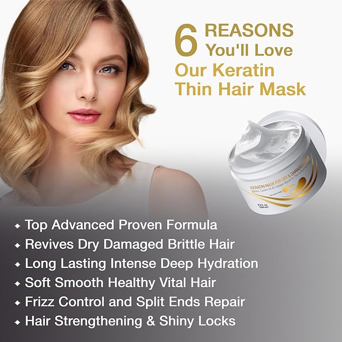 VITAMINS hair cosmetics Hair Care Kit - Hydrating, Ph Balancing, Damaged Hair Solution with Keratin, Moroccan Argan Oil - Ultra Recovery for Color Treated, Dry, Frizzy Hair - Paraben Sulfate Free