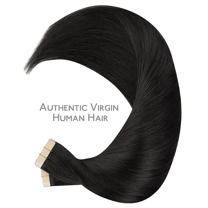Wennalife Tape in Hair Extensions Human Hair,40pcs 120g 26 inch Natural Black Hair Extensions Real Human Hair Straight Tape in Extensions Invisible Human Hair Extensions Reusable Real Hair Extensions