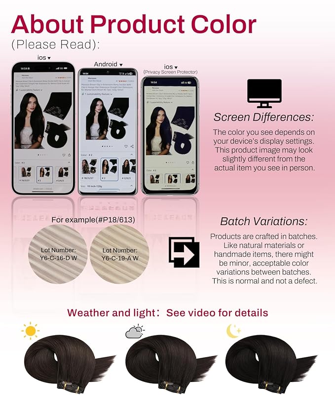 Moresoo Brown Clip in Hair Extensions Dark Brown Hair Extensions Clip ins Real Human Hair Long Full Head 22 inch 120g/7pcs