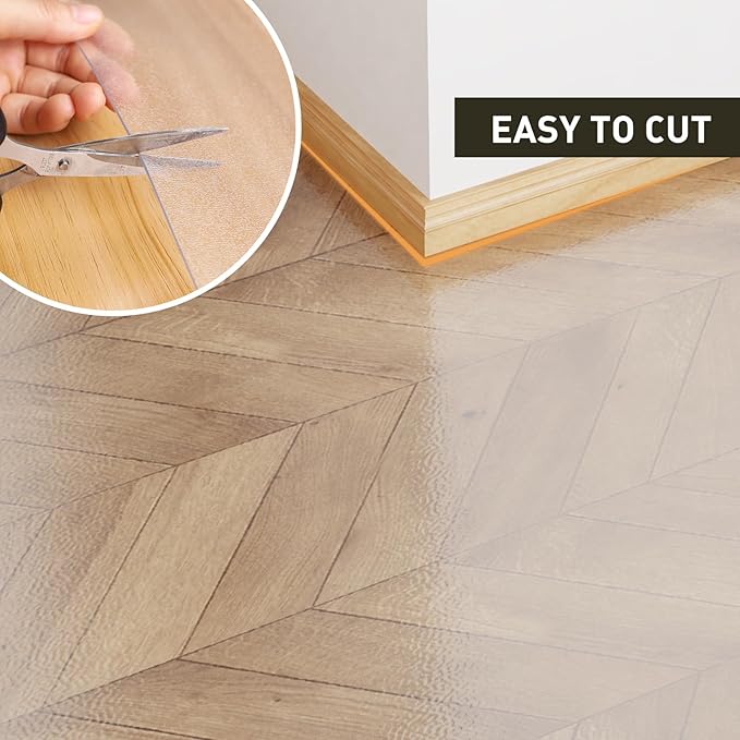 Clear Plastic Area Mat for Under Dining Table, 4'×6' Large No Slip Waterproof Vinyl Area Rug for Home, Anti-Spill Hard Floor Protector Cover, Splat Mat for Under High Chair, Easy Clean Floor Mat
