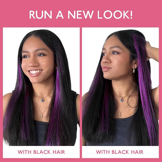 WENNALIFE Purple Clip in Hair Extensions Real Human Hair 35g 6pcs 14 Inch Colored Hair Extensions for Kids Women Colorful Hair Pieces Pop-up Style Straight Extensiones De Cabello Humano Con Clip