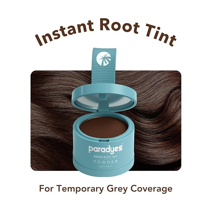 Paradyes Instant Root Tint Hairline Powder - Root Touch Up Hair Color for Gray Coverage - Bald Spot Concealing Hair Powder for Women & Men - 24-Hour Stain-Proof - Dark Brown - 0.14 Ounce