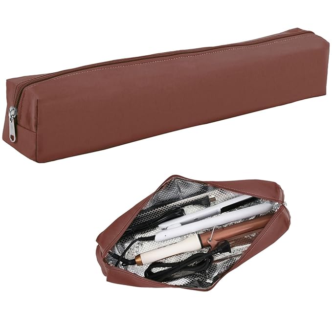 Professional Hot Hair Tools Organizer Bag Portable Travel Heat Resistant Storage Case Pouch for Curling Irons, Flat Irons, Hair Straightener and Styling Tools(17.7" x 3.2"x 3.2")