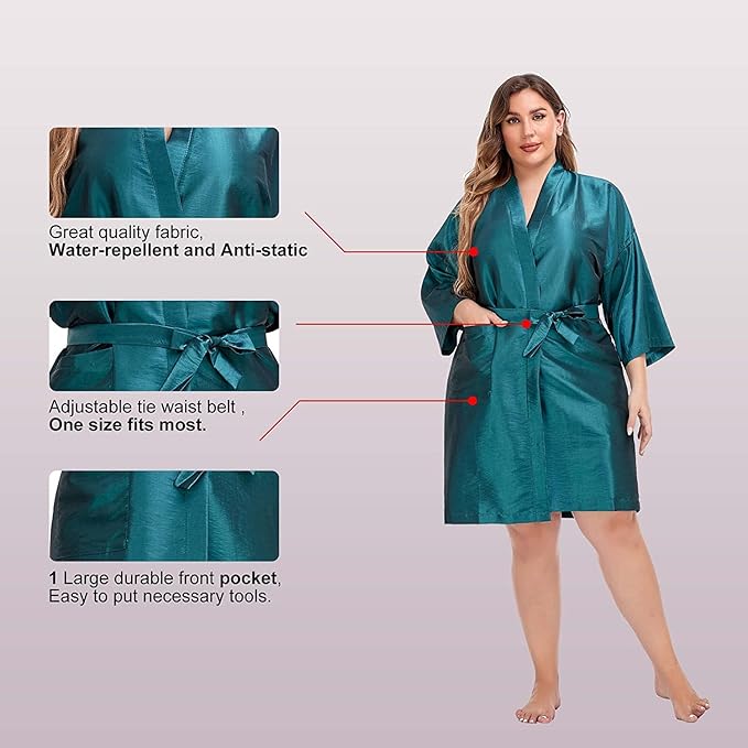 PERFEHAIR Salon Client Gown Cape, Pack of 4, Hairdressing Robes Smock for Hair Stylist to Hair Cutting, Hair Coloring, Makeup-Blue