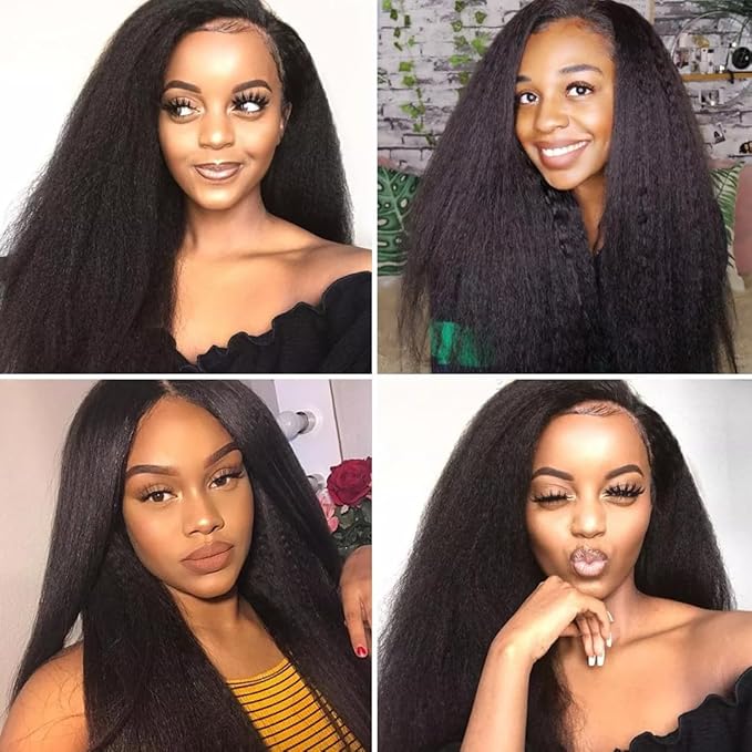 Kinky Straight Clip in Hair Extensions Real Human Hair 8Pcs Brazilian Human hair Clip ins for Black Women, Natural Soft Human Hair 120g 18inch #1B Natural Black