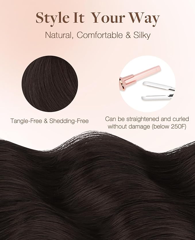 GOO GOO Invisi Edge Tape in Hair Extensions Human Hair, 4/18 Balayage Chocolate Brown Highlighted Dirty Blonde, 20pcs 22inch 50g, Virgin Remy Hair, Seamless Injected Tape, Natural Look
