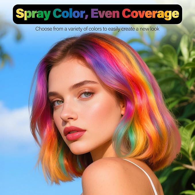 Temporary Hair Color Spray For Kids Women Men, Temporary Hair Dye Washable Hair Color Wax Non-Sticky For Cosplay Party DIY, Christmas Party, Halloween Crazy Hair Day (White, 4.06 oz)