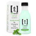 Teenology Teen Shampoo – Avoid Acne Breakouts, Non-Comedogenic, For Dry & Oily Scalps, Sulfate & Paraben Free, Natural Botanical Extracts, for Clear Skin & Healthy Hair, 16 oz – (Mint)