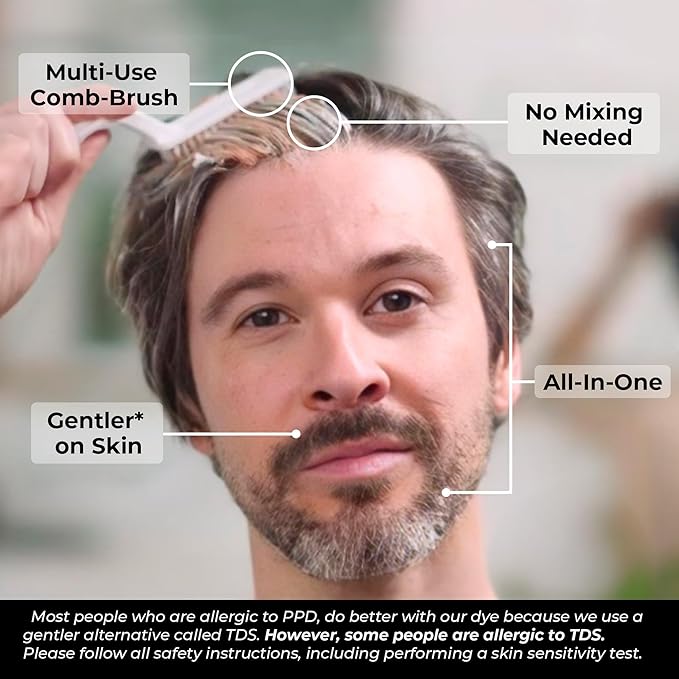 Simpler Hair Color for Men Kit for Full Gray Coverage - Blond Hair & Beard Dye for Men - Effortless Light Blond Hair Dye - Hypoallergenic Formula with No PPD