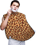 Adjustable Beard Catcher Apron, Animal Cheetah Leopard Print Shave Bib, Non-Stick Waterproof Grooming Bib, Shaving Essential for Men Dad Christmas