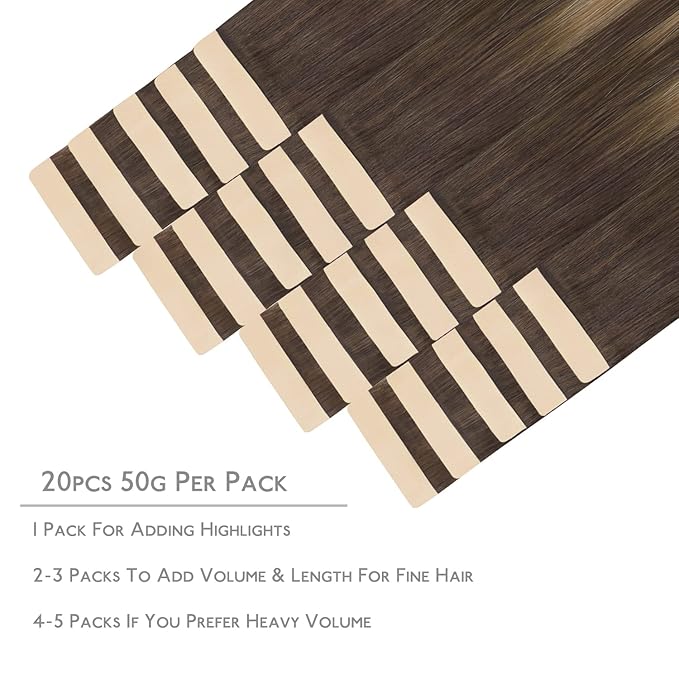 WENNALIFE Tape in Hair Extensions Human Hair, Tape Hair Extensions Real Human Hair Tape Extensions Coloured