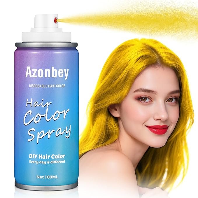 Halloween Hair Spray,Temporary Hair Color Spray for Women Kids Men,Washable Hairspray,Colored Hair Spray,Color Hairspray for Halloween,Party,Cosplay,Christmas Day (03#Gold)