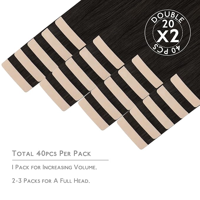 Wennalife Tape in Hair Extensions Human Hair, 40pcs 100g 22 inch Dark Brown Hair Extensions Real Human Hair Straight Tape in Extensions Invisible Human Hair Extensions Reusable Real Hair Extensions