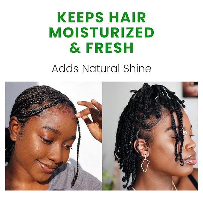 The Roots Naturelle Braid Sheen Braid Spray Twin Pack | 24 Fl Oz | Leave-in Conditioner with Shea Butter | Enriched with Vitamins and Essential Oils | Anti-Itch, Anti-Frizz | Great for Twists and Locs
