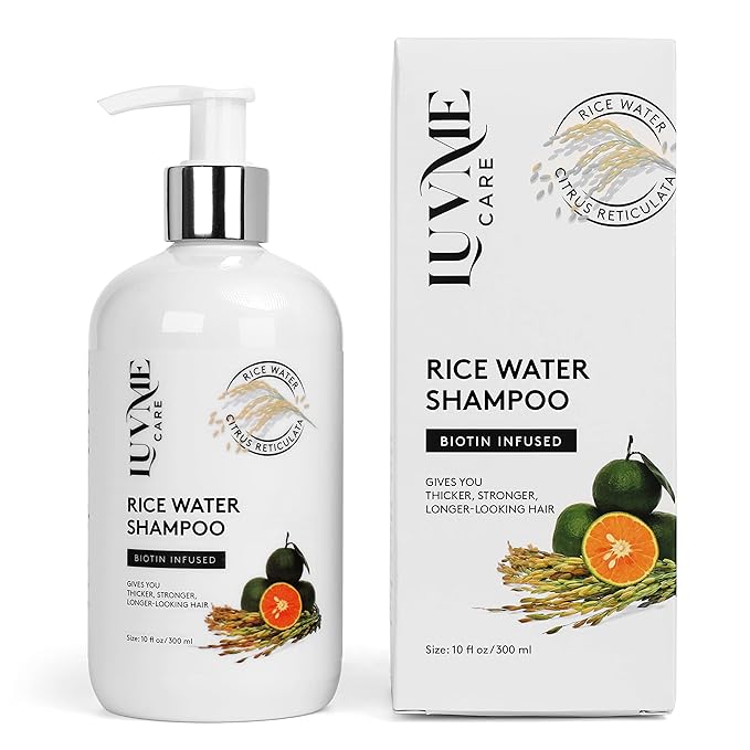 Rice Water Hair Thickening Shampoo with Biotin - Strengthening and Volumizing Shampoo for Thinning Hair, All Hair Types, Men and Women 10 Fl Oz