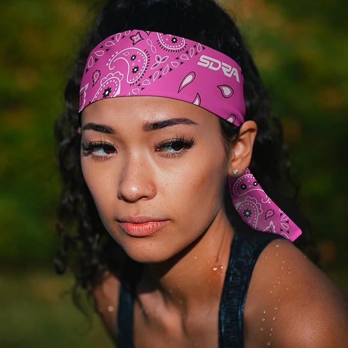 Suddora Paisley Print Bandana Headband, Multi-sport Boho Style Bandana, Non-slip Fabric, Unisex Head Accessory for Bikers