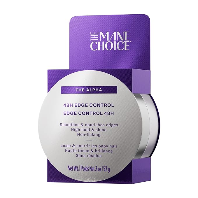 The Mane Choice The Alpha 48H Edge Control, 2 Oz, Smoothes & Nourishes Edges, Hair Gel for Coily, Wavy & Curly Hair, Infused with Pro-Vitamin B5, Aloe & Avocado Oil, Adds Brilliant Shine, Non-Flaking