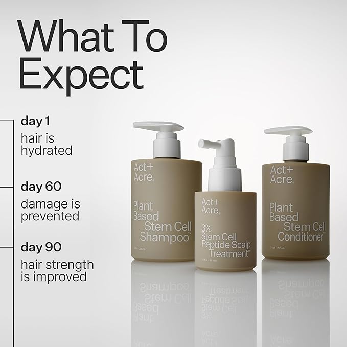 ACT+ ACRE Stem Cell Conditioner | Strengthens Ends, Adds Shine, Hydrates Fine Hair | Apple Stem Cells, Castor Oil, Antioxidants | Lightweight, Vegan, Cold Processed®, Color Safe | 10 Fl Oz