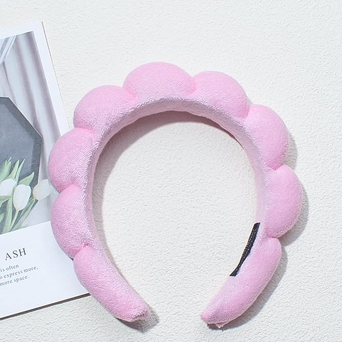 Spa Headbands for Washing Face Makeup Skin Care Headband Women Bubble Facial Beauty Headbands Puffy Shower Towel Band Hair Headband