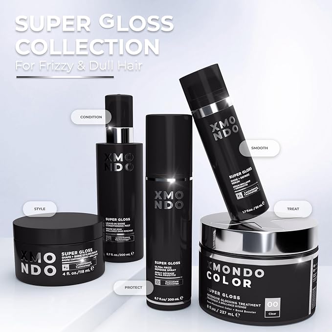 XMONDO Hair Super Gloss Shine + Defrizz Serum – Instant Gloss, Zero Frizz | Softens Dry Ends + Adds Mirror Shine