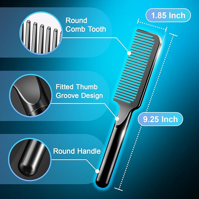 Hair Comb for Women and Men, Durable Detangling Hair Comb with Handle, Large Detangler Comb for Thin Straight Short Hair(Black)