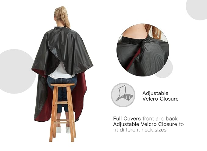 PERFEHAIR All Purpose Styling Chemical Hair Cutting Cape, Salon Barber Stylist Coloring Shampoo Waterproof Clients Gown Smock Capes