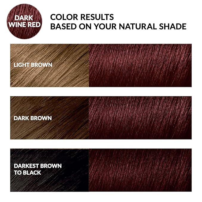 Hair Dye Shampoo 3 in 1 Dark Wine Red,Instant Hair Color Shampoo for Gray Hair Coverage for Men & Women, Burgundy Hair Shampoo and Red Hair Dye for All Hair Types 500ml