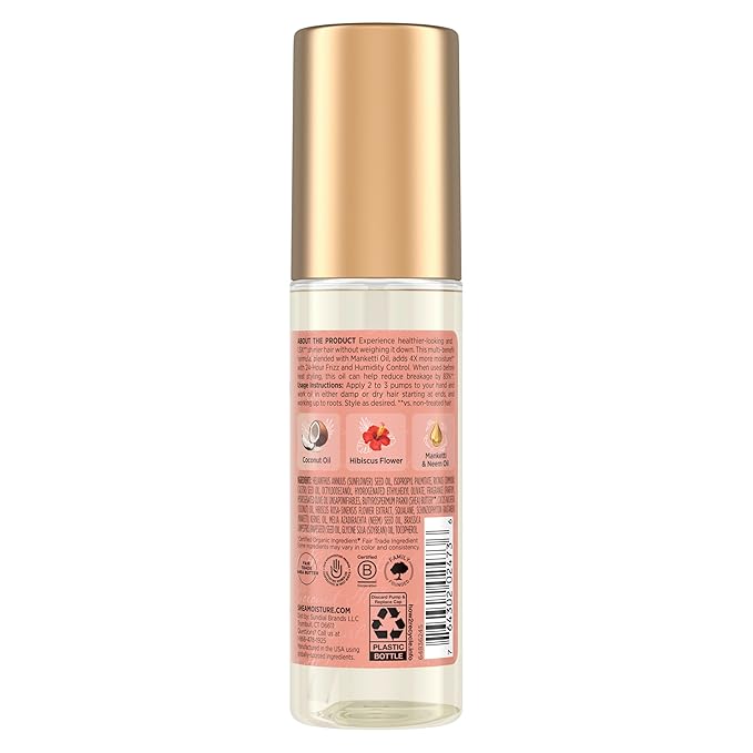 Shea Moisture Coconut & Hibiscus Smooth & Shine Oil Coconut & Hibiscus Softens And Hydrates Hair With Manketti And Coconut Oil For A Lightweight Texture 3.3 Fl Oz