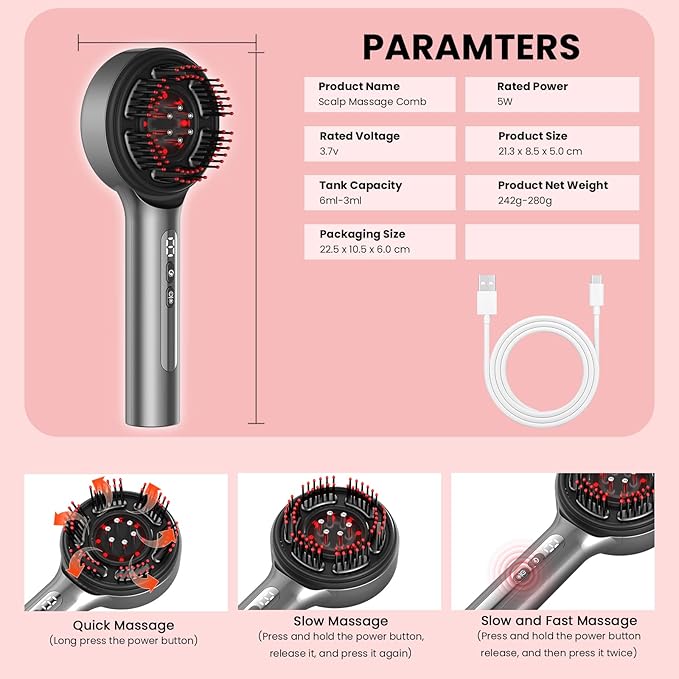 4 in 1 Hair Scalp Massager Hair Growth Oil Applicator, Electric Scalp Massager for Men & Women, IPX7 Waterproof Electric Head Massager
