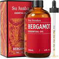 SU JUABA Bergamot Essential Oil 4 Fl Oz, 100% Pure Natural for Refreshes Uplifts, Skin, Hair,Diffuser, Aromatherapy -118ml