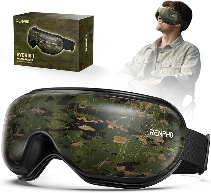 RENPHO Eyeris 1 Eye Massager with Heat, Birthday Gifts for Mom Dad Women Men Her Him, Sleep Mask with Heat Bluetooth Music, Relax Eye
