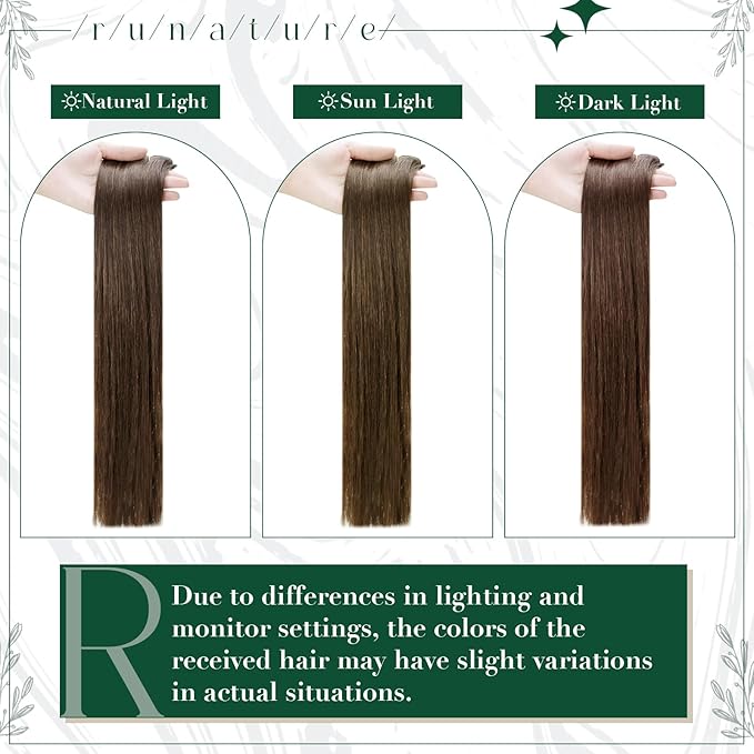 RUNATURE Brown Clip in Hair Extensions, Real Hair Extensions Clip Ins, Short Human Hair Clip in Extensions 10 Inch, Remy Straight Hair Clip Ins, 50g 3pcs #4 Chocolate Brown