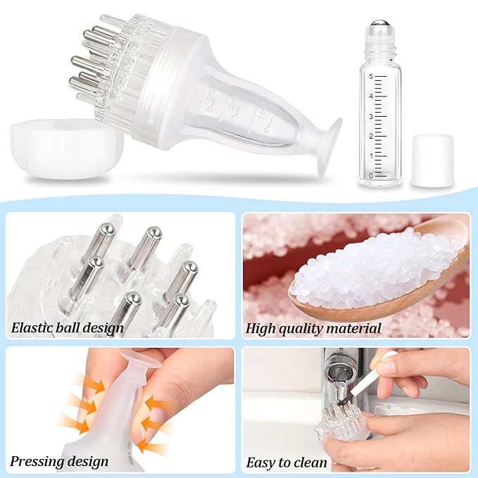 Hair Oil Applicator for Scalp,Minoxidil Applicator, Hair Bottle Applicator,Scalp Applicator Comb Applicator and Massager in One,Transparent Comb Brush Tool, Suitable for Men and Women