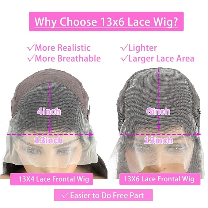 BVLBVL 36 Inch 13x6 Deep Wave Lace Front Wigs Human Hair Curly Human Hair Wig HD Lace Frontal Wig Pre Plucked 180 Density, Real Human Hair No Synthetic Blend No Tangle No Shedding Triple Lifespan 3X
