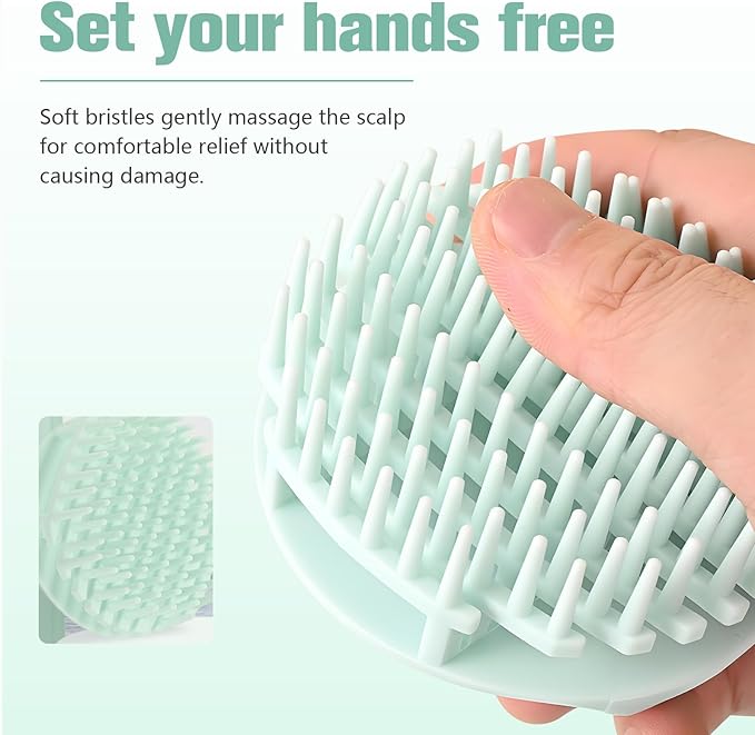 Scalp Massager Shampoo Brush,Scalp Dandruff Removal with Soft Silicone Bristles,Wet & Dry Scalp Care Head Scrubber Hair Washing,Hair Brush for Scalp Exfoliator,Comfortable for All Hair Types,Blue