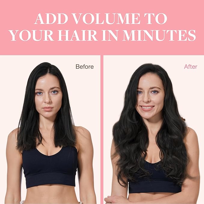 GOO GOO Clip in Hair Extensions Real Human Hair, Remy Human Hair Extensions Clip ins for Women, Natural Human Hair, 12inch 85g 7Pcs, 1 Jet black