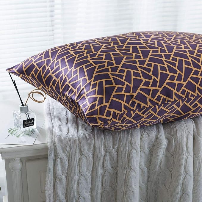 SLPBABY Silk Pillowcase for Hair and Skin with Hidden Zipper Print (Standard(20''x26''), Pattern26)