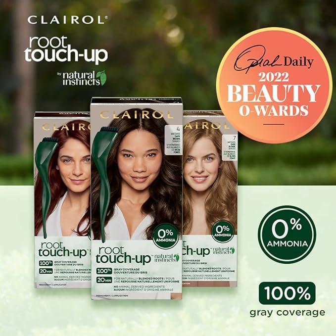 Clairol Root Touch-Up by Natural Instincts Permanent Hair Dye, 8 Medium Blonde Hair Color, Pack of 2