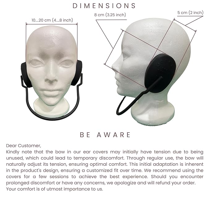 Ear Covers for Shower, Heat and Hair Dye Protection - Black - Waterproof Ear Covers for Washing Hair - Reusable Silicone Ear Caps For Hair Dye - Ear Protectors From Heat Styling and Dryer