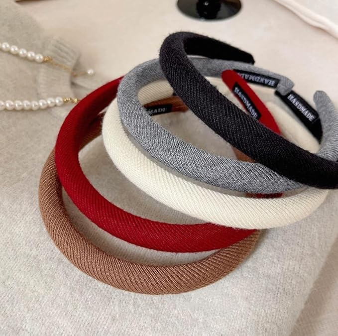 Huachi Headbands for Women Non Slip Trendy Headbands for Women’s Hair Thin Padded Headband for Girls, Cute Head Bands Elastic Hair Bands for Women Fashion Accessories 5PCS