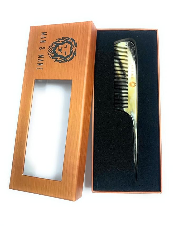 Premium Handmade 100% Oxhorn Anti-static Rat Tail Fine Tooth Comb for Women & Men