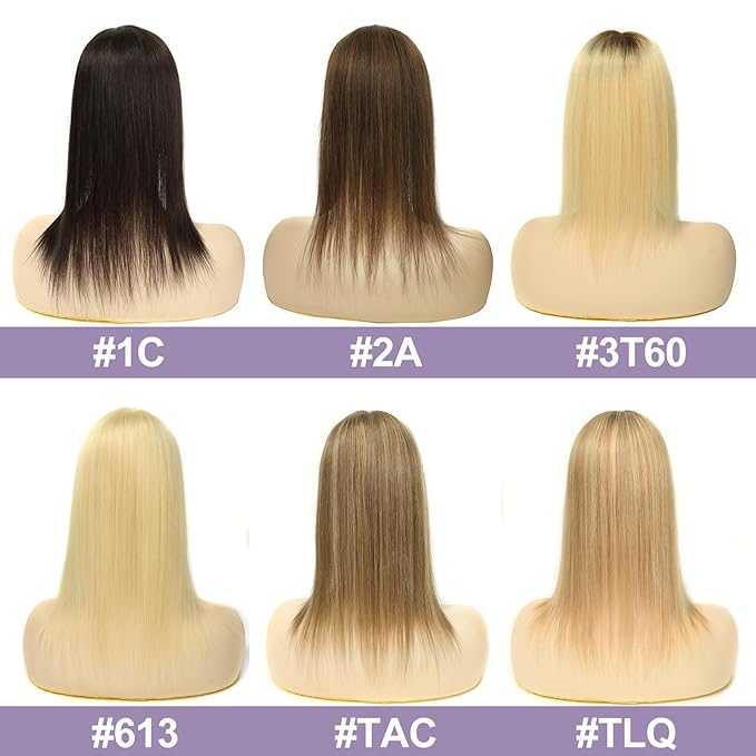 3x5 Inch Injected Silk Base Hair Toppers for Women, 16 Inch Length 130% Density Real Human Hair Pieces #2A Brown