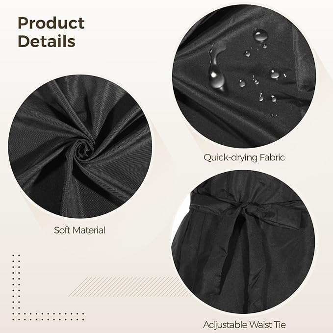 Homaisson 4 Pcs Black Haircutting Cape, Hair Capes for Salon Women, Polyester Salon Capes for Clients for Adults with Adjustable Waist