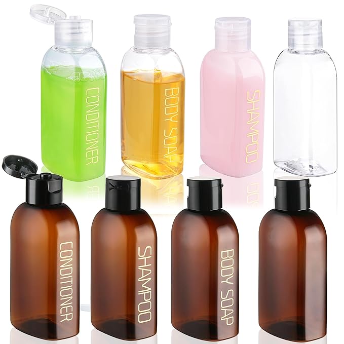 Cosywell Travel Bottles for Toiletries 8PCS 3.4oz TSA Approved Containers - Leak Proof Empty Lotion Bottles With Flip Cap for Shampoo and Toiletries