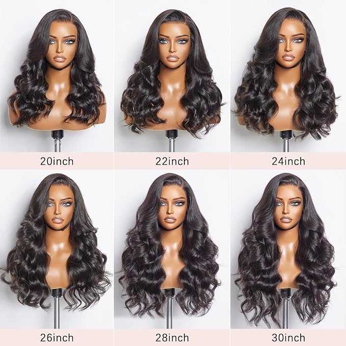Real HD Lace Wig 13x6 Full Lace Frontal Wig 220% Density Body Wave HD Transparent Lace Front Wigs Virgin Human Hair Wigs Pre Plucked with Baby Hair 30 inch