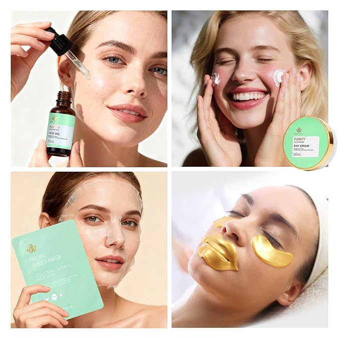 Tea Tree 23 Pcs Facial Skin Care Set, Bath and Body Gifts for Women & Men, Self-Care Relaxation Gifts, Home Spa, Sheet Mask, Gel Eye Mask, Gua Sha, Cream, Birthday, Christmas, Valentines, Mother Day