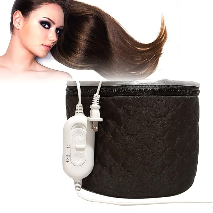 XNX 110V Electric Hair Cap,Hair Care Hat,Home Hair SPA Beauty Cap,Hair Steamer Thermal Heat Cap,Nourishing Hair Hat with 3 Mode Temperature Control Black